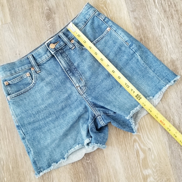 J Crew Women's High Rise High Waist Denim Blue Jean Shorts Zip-up sz 26 EUC - Picture 5 of 16